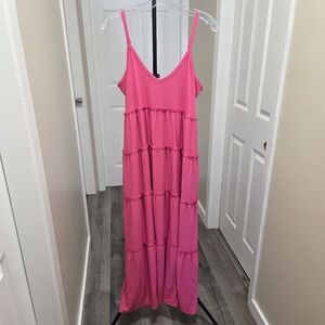 Zenana  Pink Tiered Dress